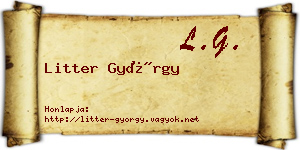 Litter György névjegykártya